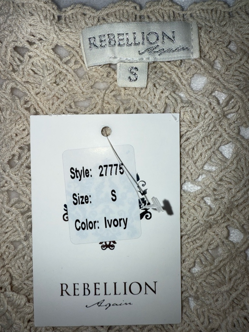 Rebellion Again Women Size S Vest Knit Embroidered Floral Cotton New Sleeveless - Picture 3 of 8